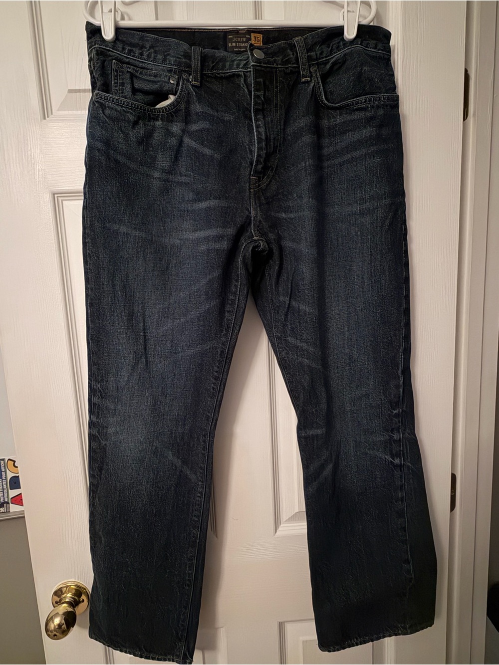 J. Crew Dark Indigo Straight Jeans 35x30